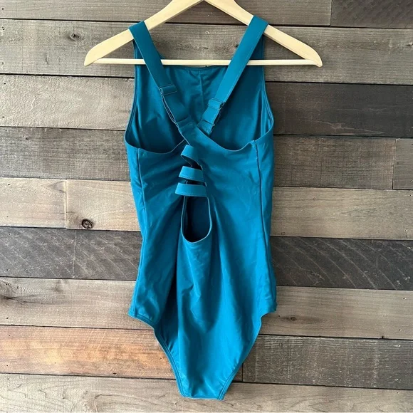 Eddie Bauer Women's One Piece High Neck Swimsuit Bathing Suit in Green - Picture 5 of 8